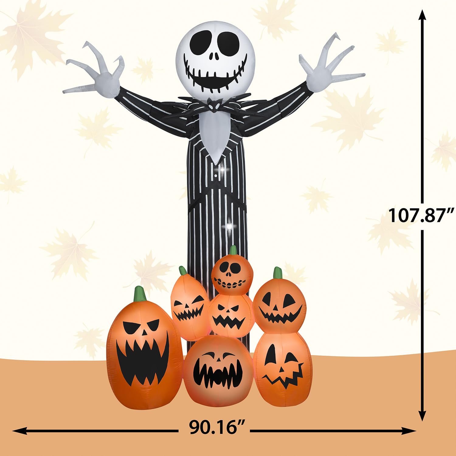 Amazon.com: Gemmy Halloween Inflatable Jack Skellington with O